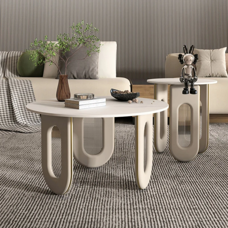 

Minimalist Coffee Tables Waterproof Round Office Glass Hotel Coffee Table Luxury Modern Living Room Muebles Hogar Home Products