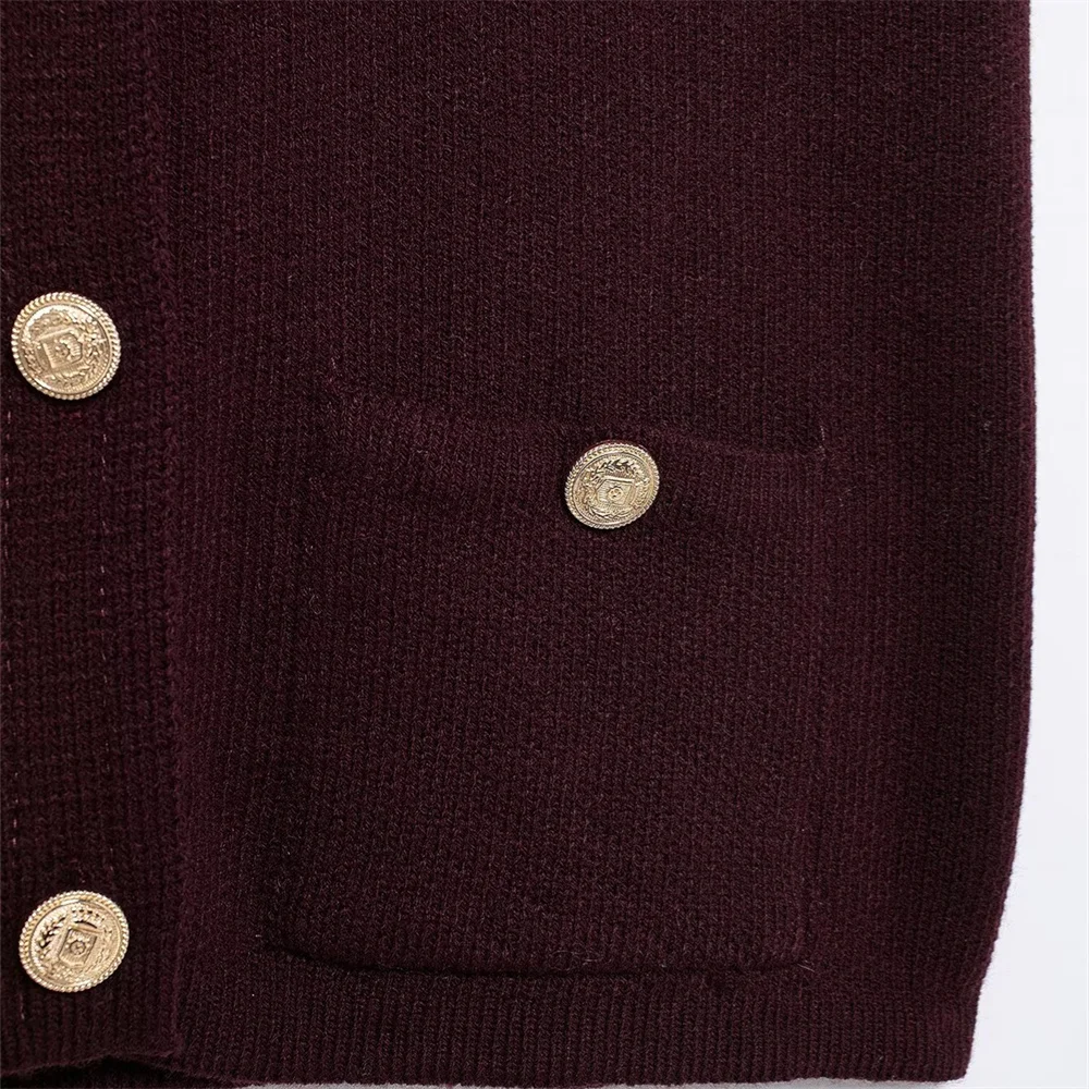 RARF 2024 свободный Ankela маленькая ароматная пуговица украшение вязаный жилет