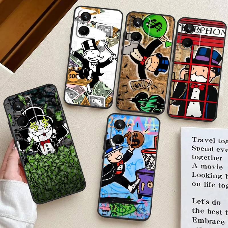 Монополис с мультипликационным долларом для Realme GT Neo 5 GT3 GT5 9 10 11 12 Pro Plus C25s C21Y C30 C31 C33