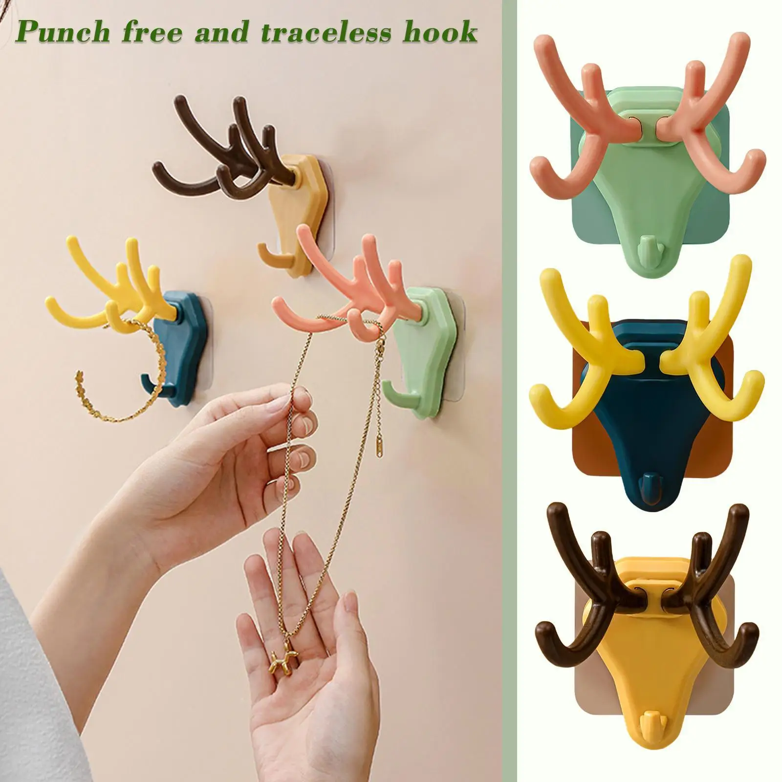 

Wall Hanging Hook Vintage Deer Head Antlers For Hanging Clothes Hat Scarf Key Deer Horns Hanger Rack Wall Decoration Z1K3