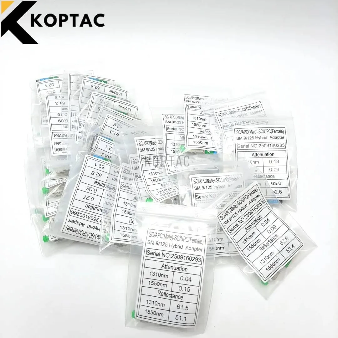 Фото Оптический аттенюатор 0 дБ SC APC UPC Female 9/125, одномодовый конвертер-коннектор, оптический адаптер, фланцевый соединитель, аттенюатор 0 дБ №1