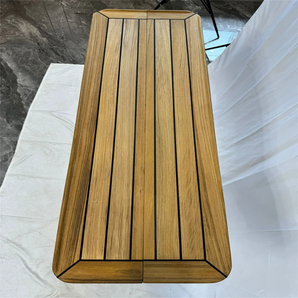 Столешница из тикового дерева с раздвижными крыльями 340/580x1000 мм 13 4/22 8x39 4 дюйма