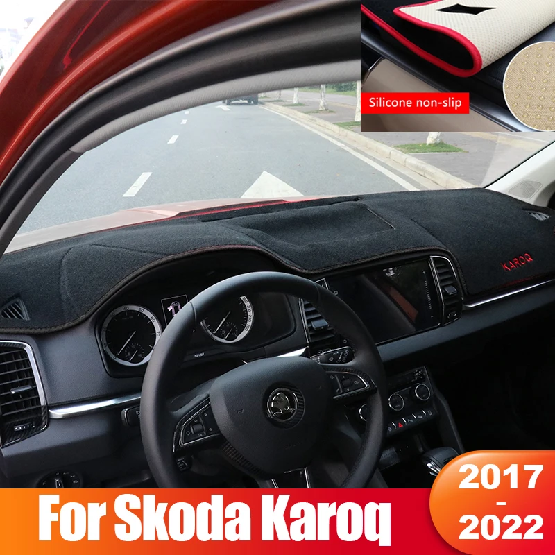 

For Skoda Karoq 2017 2018 2019 2020 2021 2022 Car Dashboard Sun Shade Cover Instrument Desk Non-slip Mat Interior Accessories