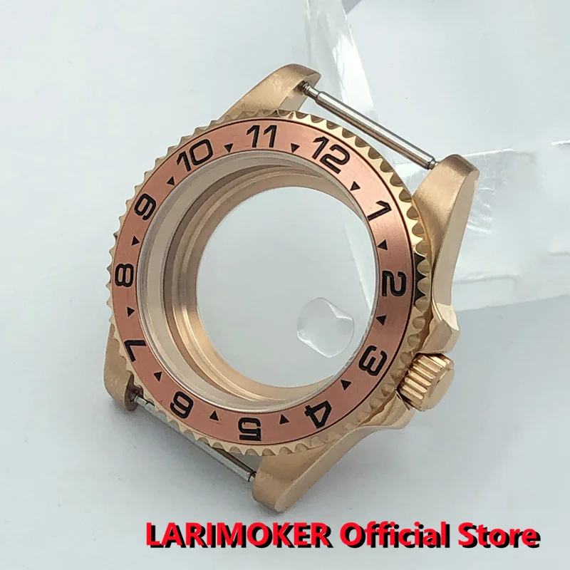 Безель LARIMOKER из сапфирового стекла керамическая вставка розовое золото 40 мм для
