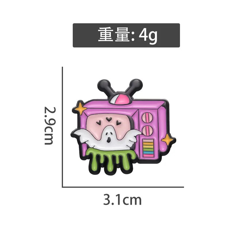 Цветная эмалированная булавка в виде мультяшного призрака для Хэллоуина