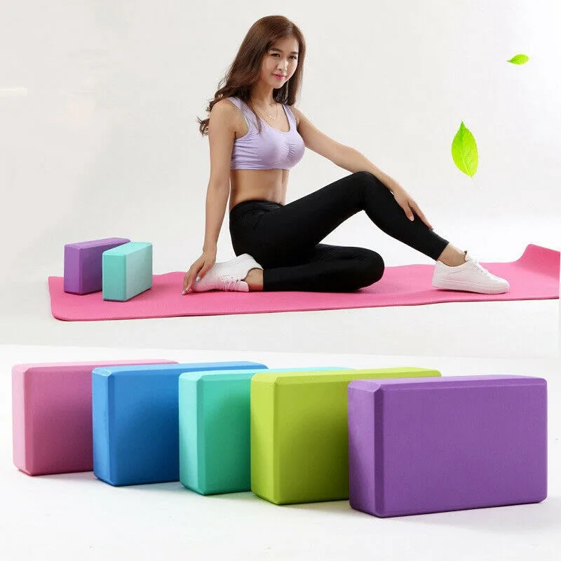 

2x Yoga Block Foam Fitness Brick Pilates Balance Gym Workout Stretching Exercise