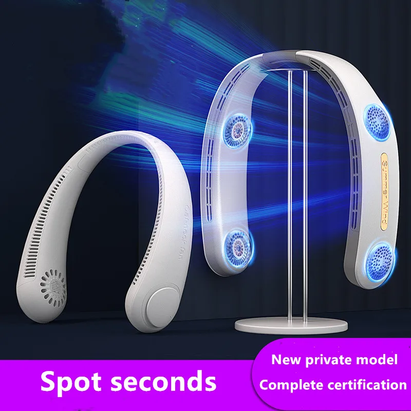 

Neck Fan Portable Mini Bladeless USB Rechargeable Fan Quiet Sports 3 Speed Fan Outdoor Ventilation Cooling in Summer