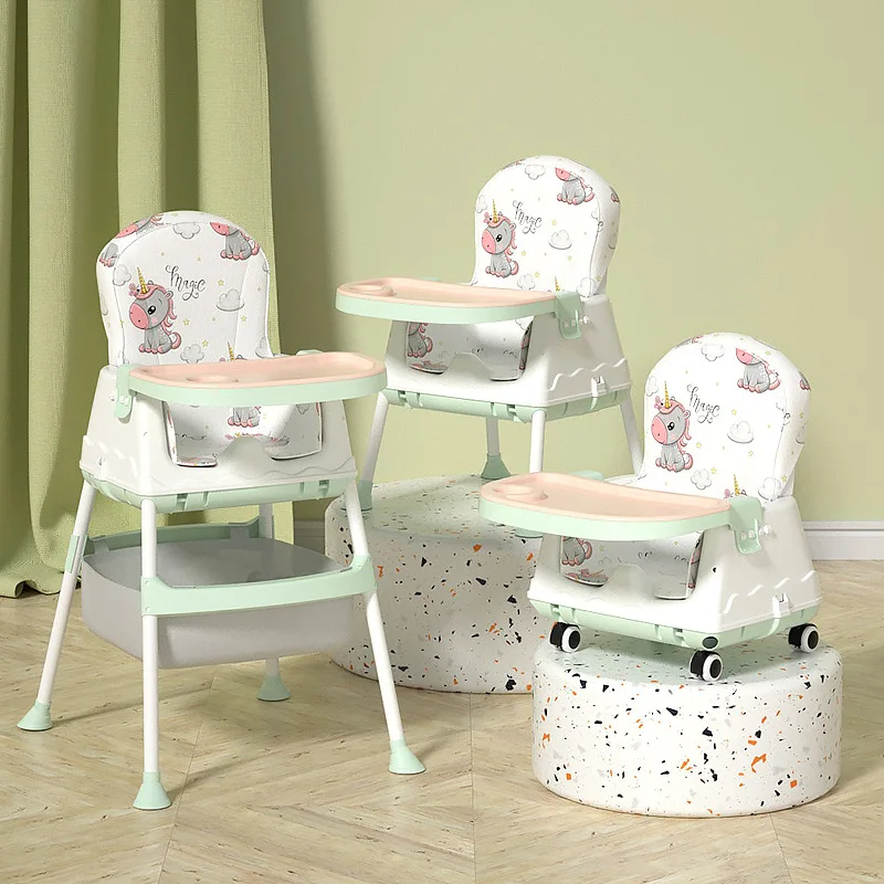 0-3Years Baby Dining Chair Eat High Chair for Children Feeding Baby Table And Chair For Babies Toddler Booster Seat With Wheel