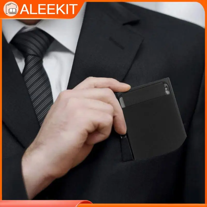 

ID Credit Card Holder Male Wallet Mini Package Aluminum Metal Protective Gear Storage Bag Automatic -up Bank Card Box