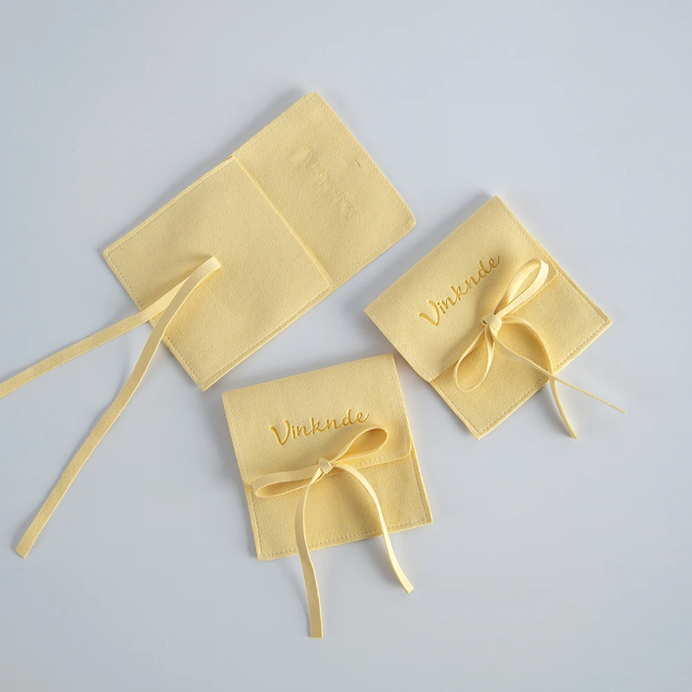 Custom Logo Multifunction Microfiber Jewelry Gift Bag Earring Necklace Packaging Organizer Jewelry Pouch Xmas Wedding Favors