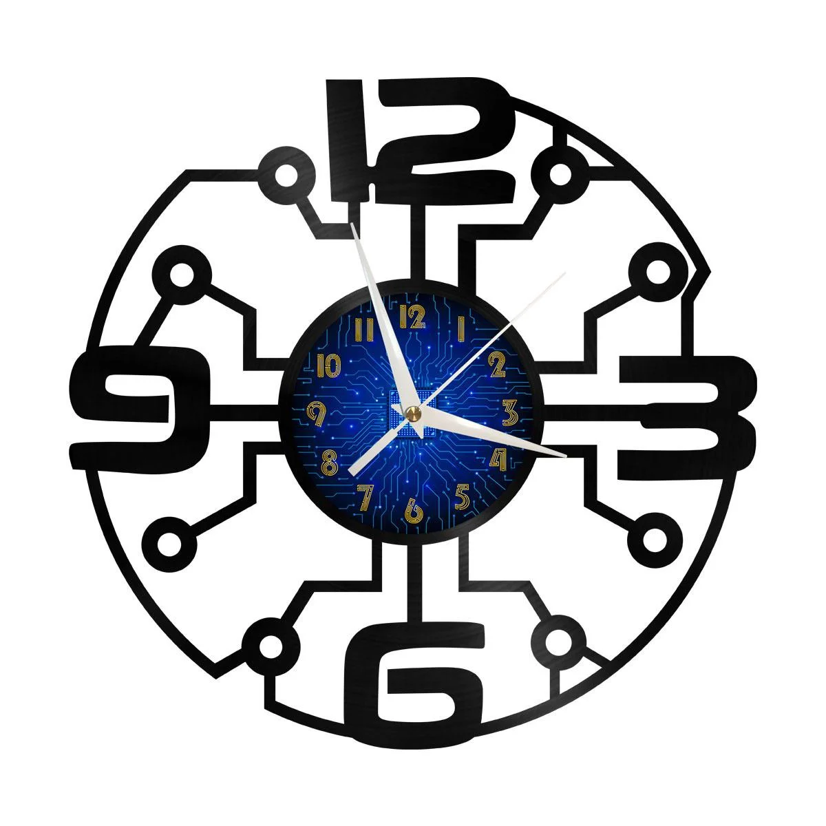 

Circuit Art Digital Vinyl Wall Clock, Vinyl Record Clock Wall Art Black 12 Inch for Living Room Bedroom