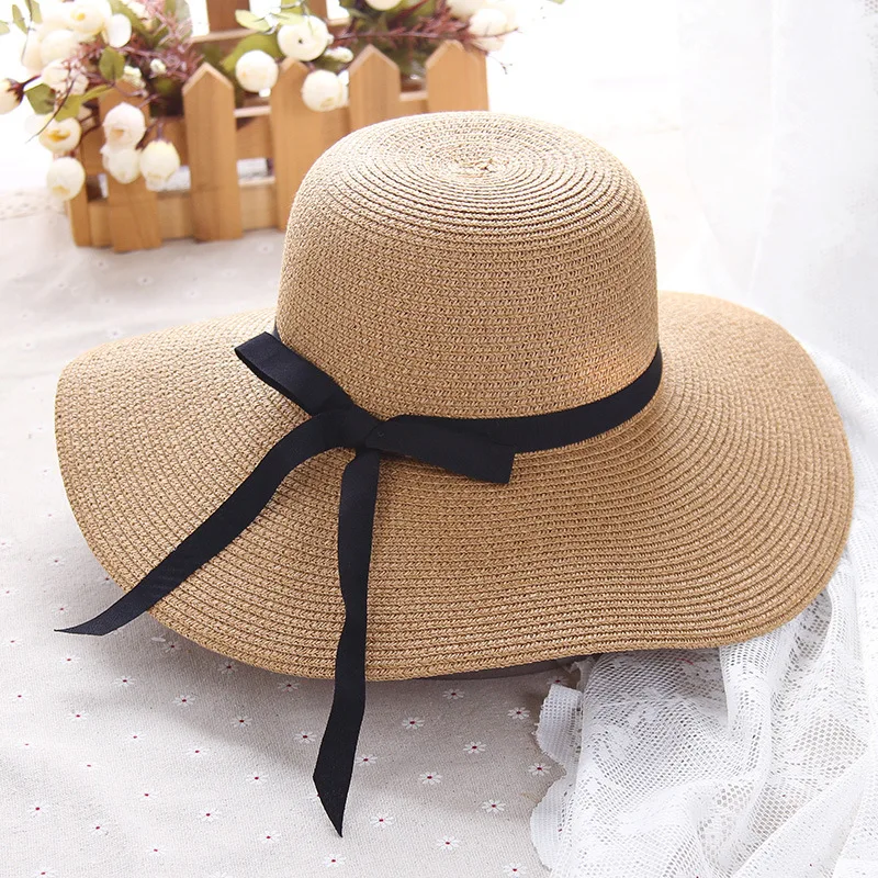 

Big Eave Bucket Hat Female Summer Foldable Beach Straw Hat Girl Trend Leisure Cap Outdoor Travel Sun Hat Casquette Femme