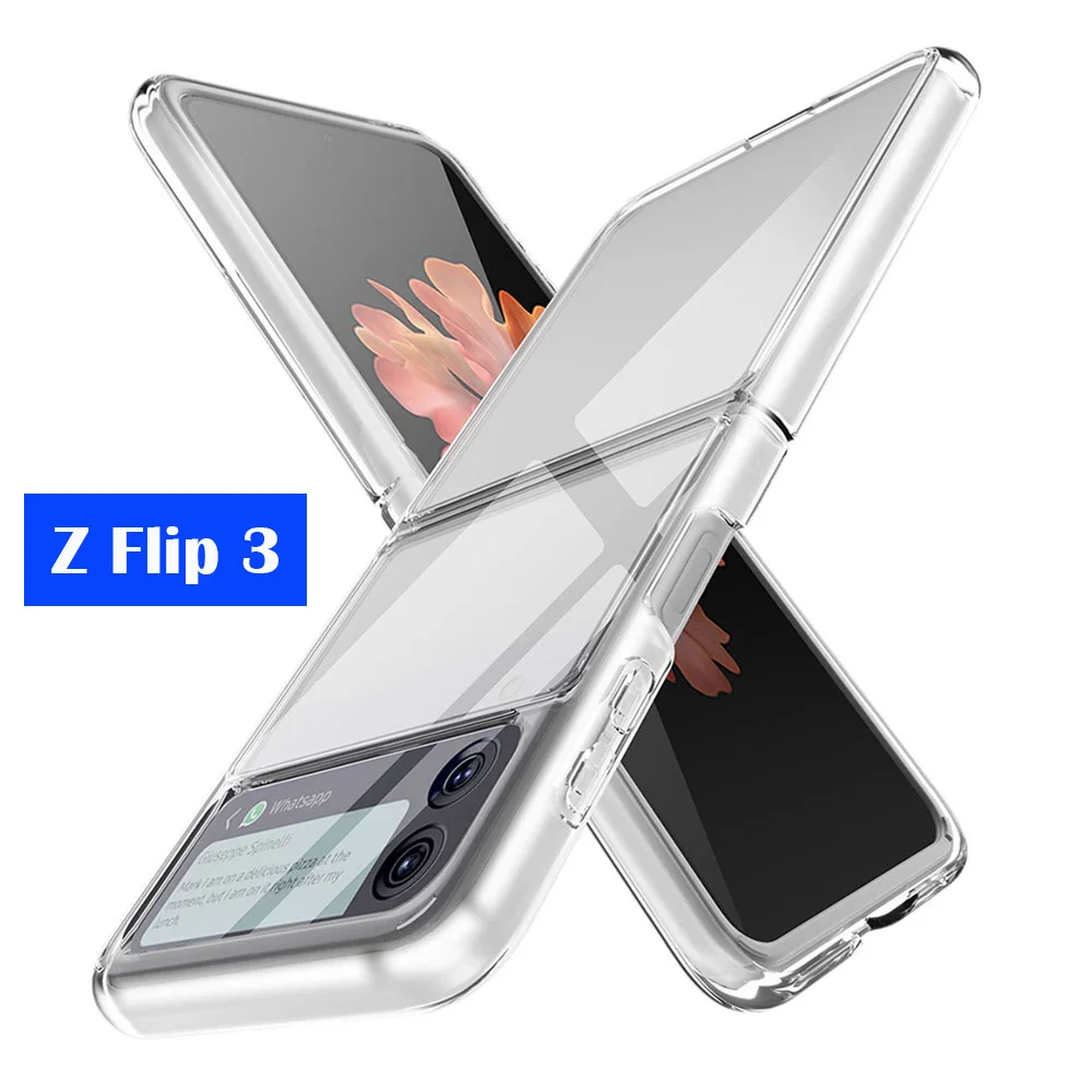

For Samsung Galaxy Z Flip 3 Case Ultra Slim Transparent Clear Hard PC Soft TPU Bumper Case for Galaxy Z Flip 3 Flip3 5G Cases