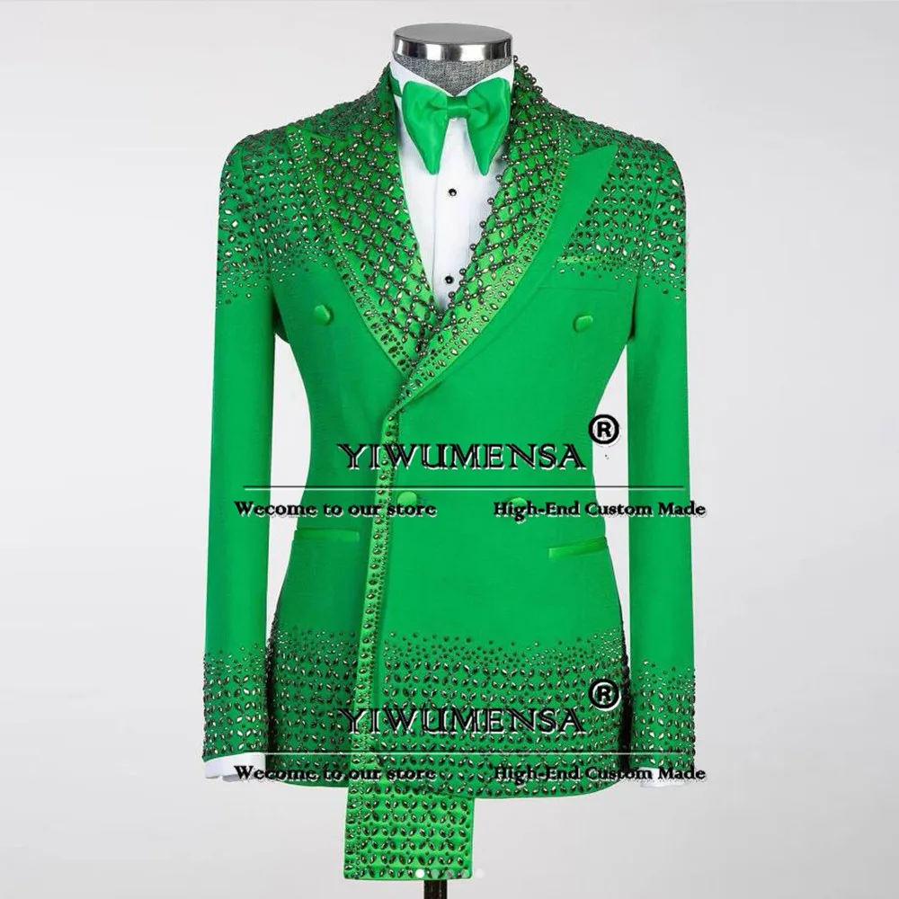 Мужские изысканные золотые драгоценные костюмы с бисером официальная вечеринка