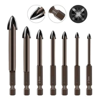 3456781012 mm drill bits cross hex tile bits glass ceramic concrete hole opener alloy triangle drill woodworking tools