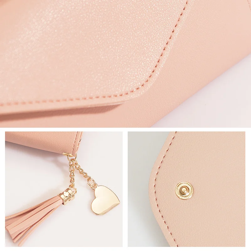 2021 new wallet women's Long Fashion Korean Student Wallet Fashion Love Pendant tassel buckle Wallet