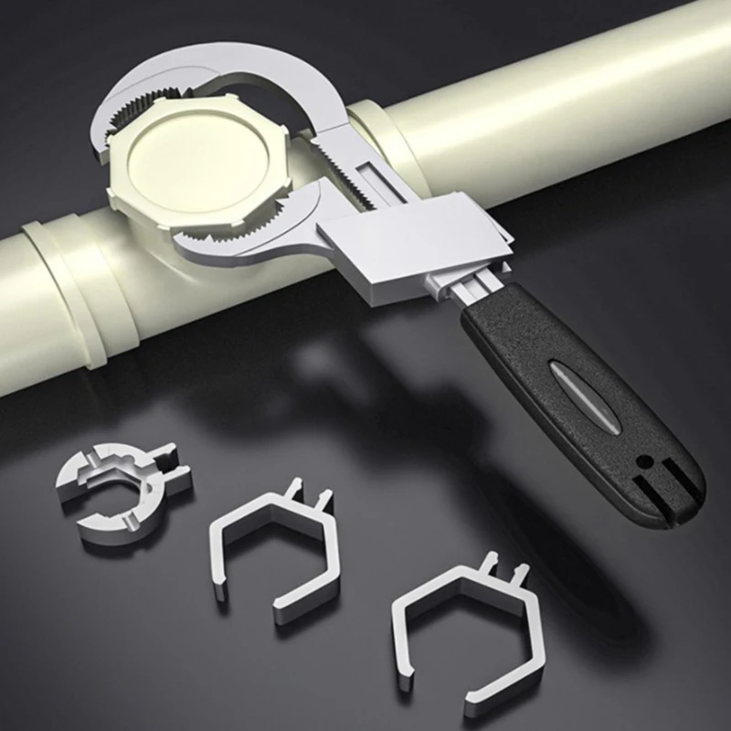 

Универсальный дуговой ключ с зубцами для раковины, гаечный ключ для ванной комнаты, открытый торцевой ключ из алюминиевого сплава, сантехническая установка