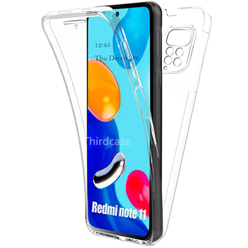 Двойной прозрачный защитный чехол с полным покрытием 360 для камеры Xiaomi 11T Mi 11 Lite 5G