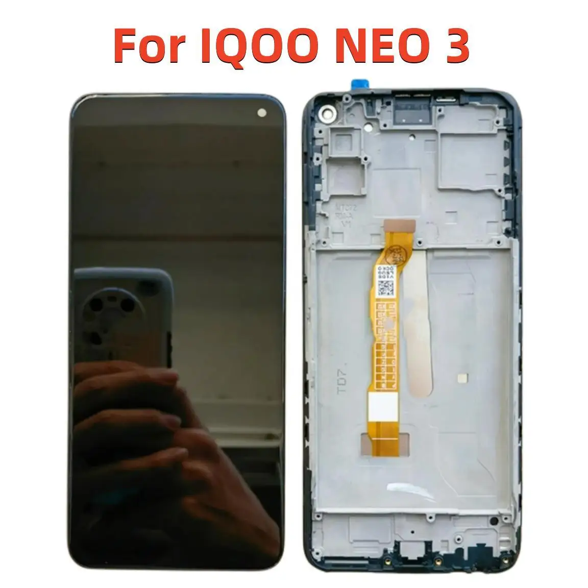 ЖК-дисплеи 6,57 дюйма для Vivo IQOO NEO 3 ЖК-дисплей, сенсорная панель, сенсорный экран, модуль дигитайзера с рамкой в сборе для IQOO NEO3 V1981A