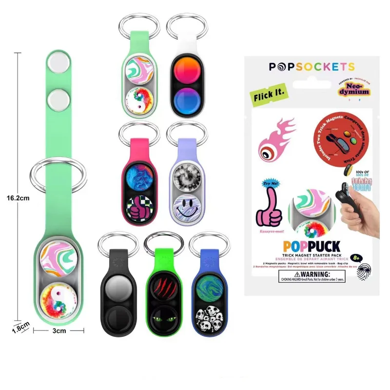 

PopPuck Hand Spinner Series Elastic Pop Puck Magnet Toys Colorful Decompression Fidget Toys For Adults Kids Christmas Gifts
