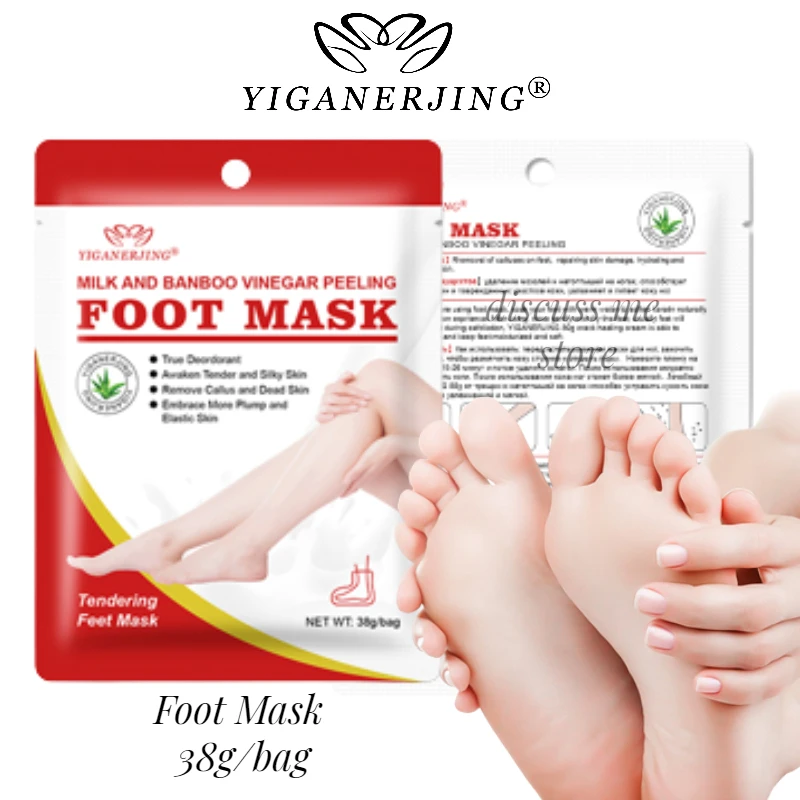 

10Bags Yiganerjing Foot Peeling Mask Rose Softening Foot Moisturizing Foot Exfoliating Pedicure Socks Scrub Heel Repairing