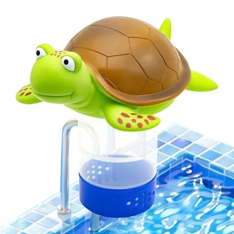 

Pool Chlorine Floater Fits 1 And 3 Inch Tablets Turtle Pool Float For Chlorine Tablets Adjustable Dispenser And Holder Tablets