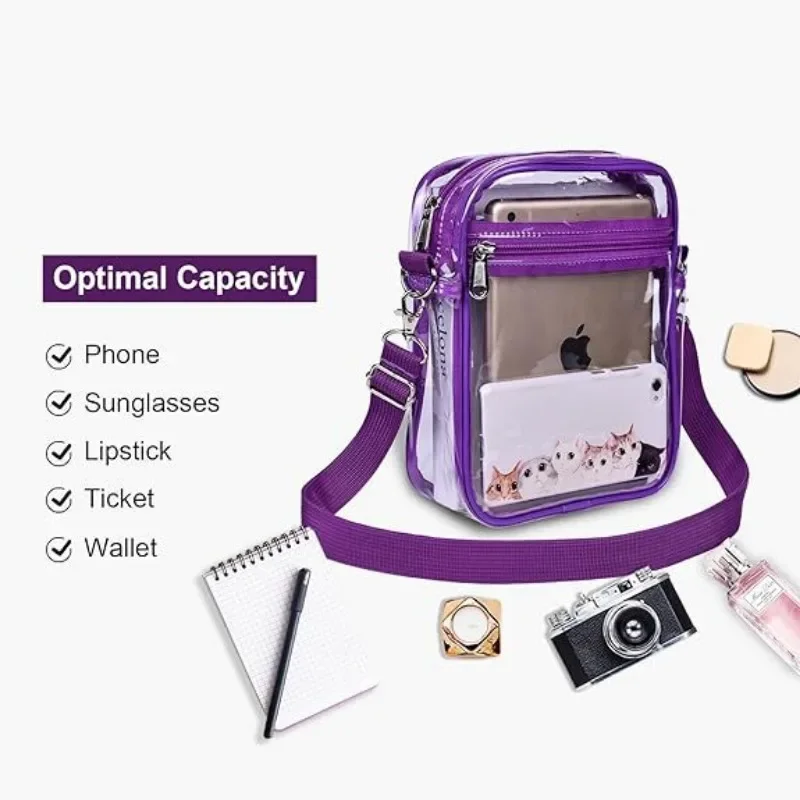 Большая прозрачная сумка-мессенджер из ПВХ женская сумка на одно плечо