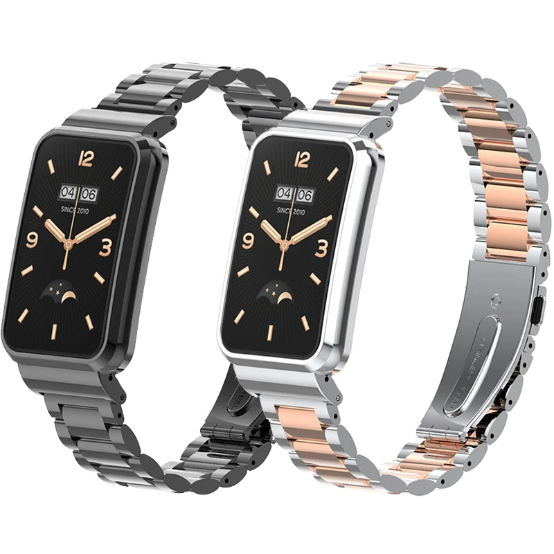 

Ремешок из нержавеющей стали для Xiaomi Mi Band 7 Pro, браслет для смарт-часов Mi Band 7Pro с металлическим защитным корпусом