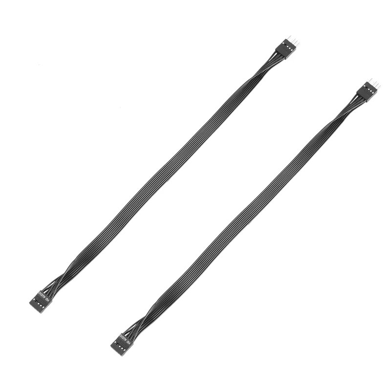 

2Pcs Motherboard HD Audio 9Pin Male To Female Extension Cable For PC DIY Black