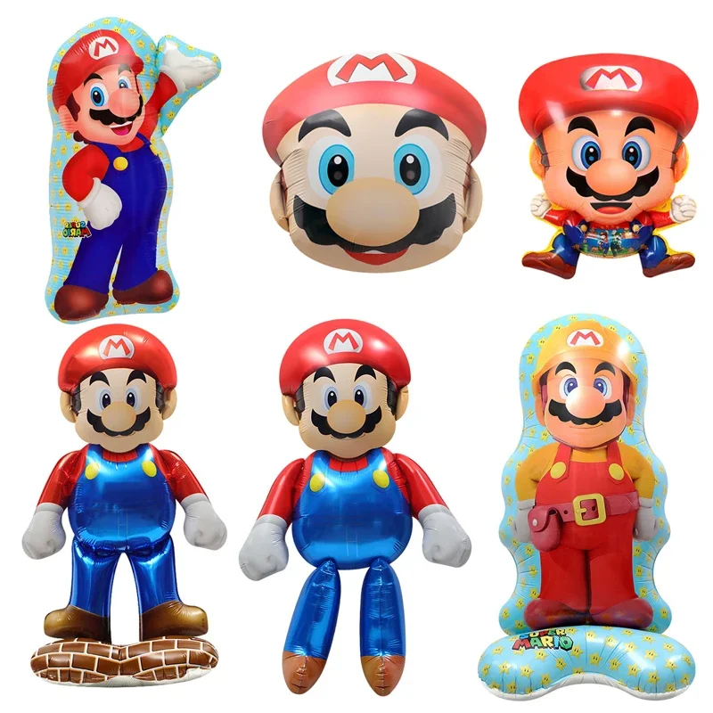 Фольга 4D Super Mario Bros фотореквизит мультяшная алюминиевая пленка воздушные шары для