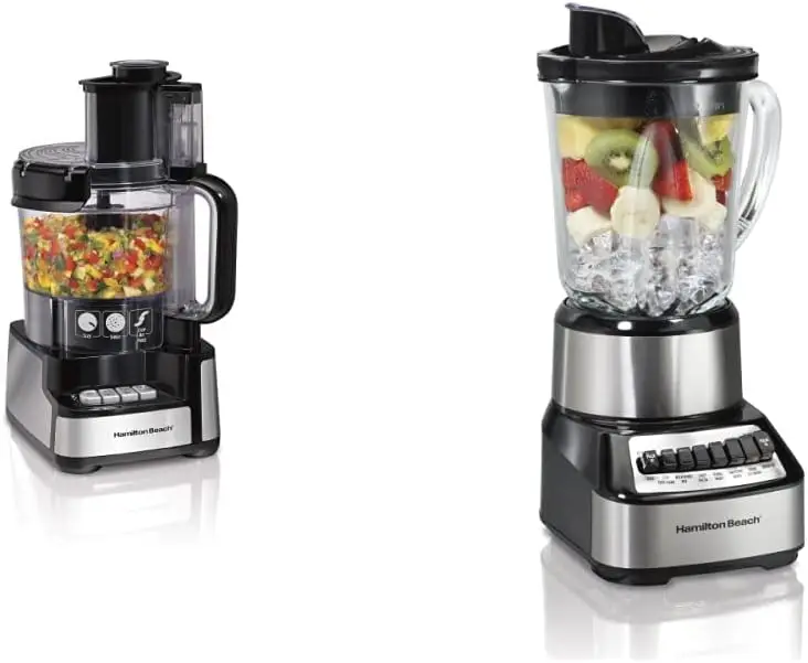 

& Snap Food Processor and Vegetable Chopper, Black & Wave Crusher Blender with 40 Oz Glass Jar and 14 Functions for Pure Blender