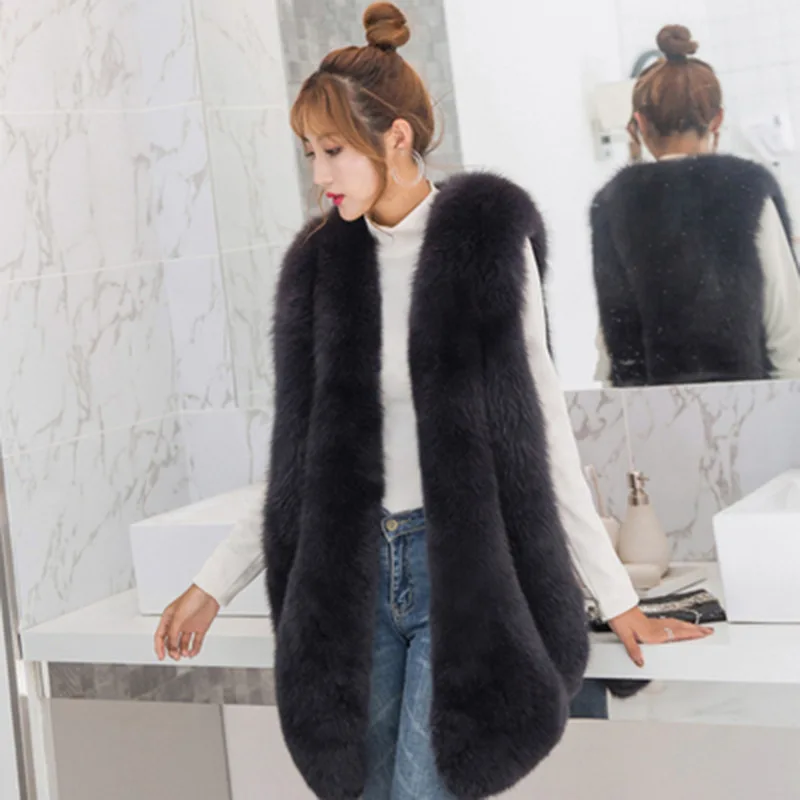 Autumn Winter New Korean Fashion Faux Fur Coat Women's Casual Overcoat Fur Vest Roupas Femininas Chaqueta Imitacion Piel Mujer