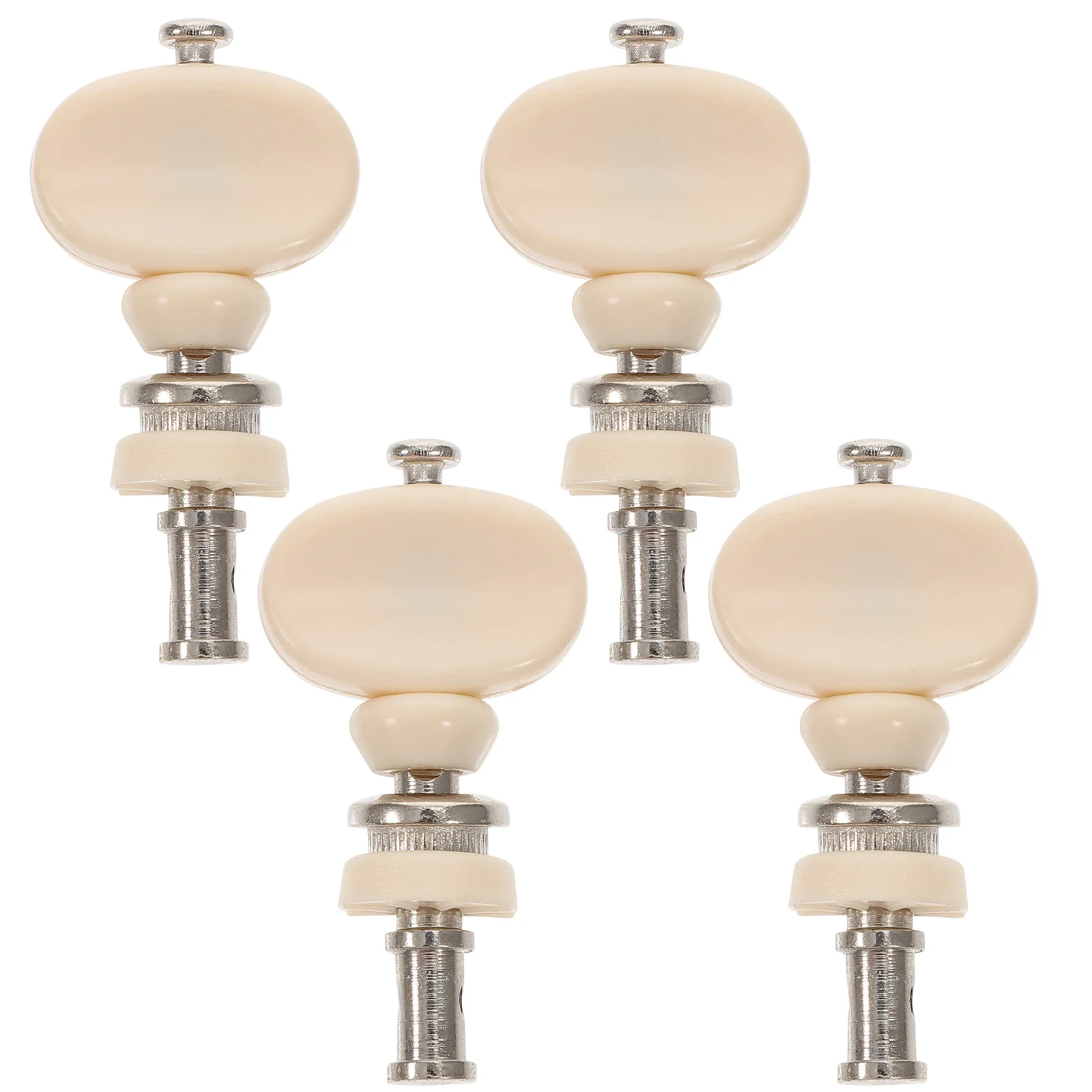 

4pcs Ukulele Tuning Pegs Pin Professional Machine Tuners Keys Button Instrument Replacement for String Guitar ( Chromium White )