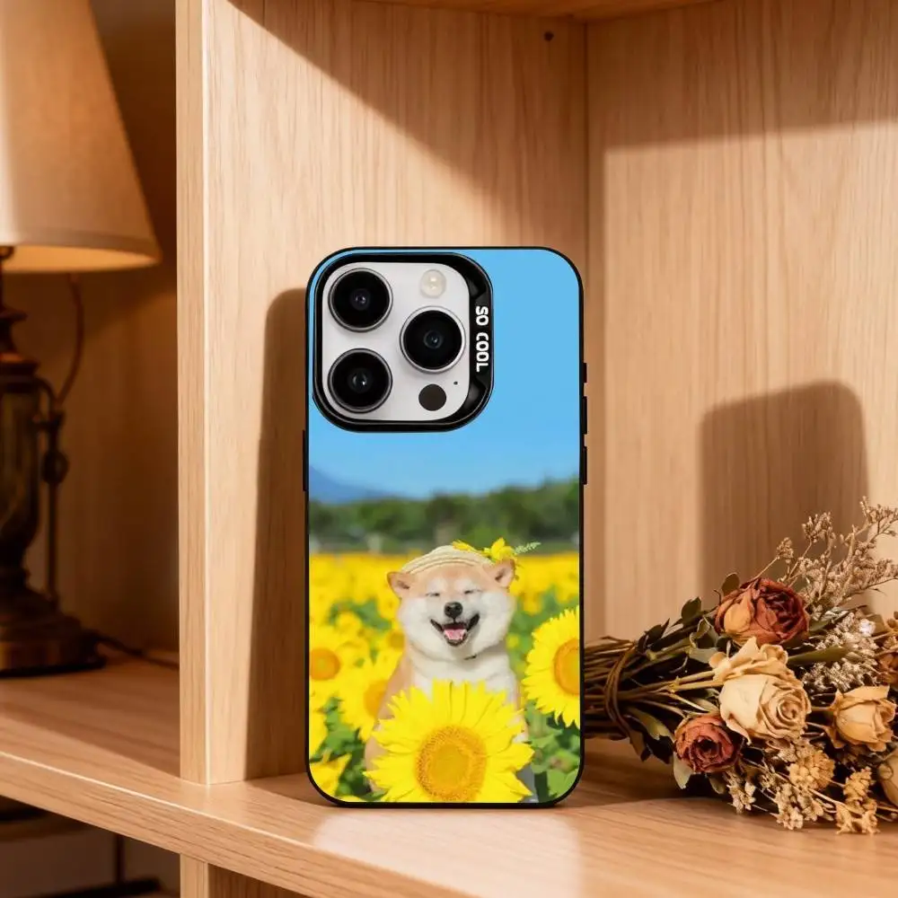 Фото Милый чехол для телефона S-Shiba Inu для iPhone17,16,15,14,13,12,11 Plus, Pro Max, черный, яркий, серебристый чехол для телефона №2