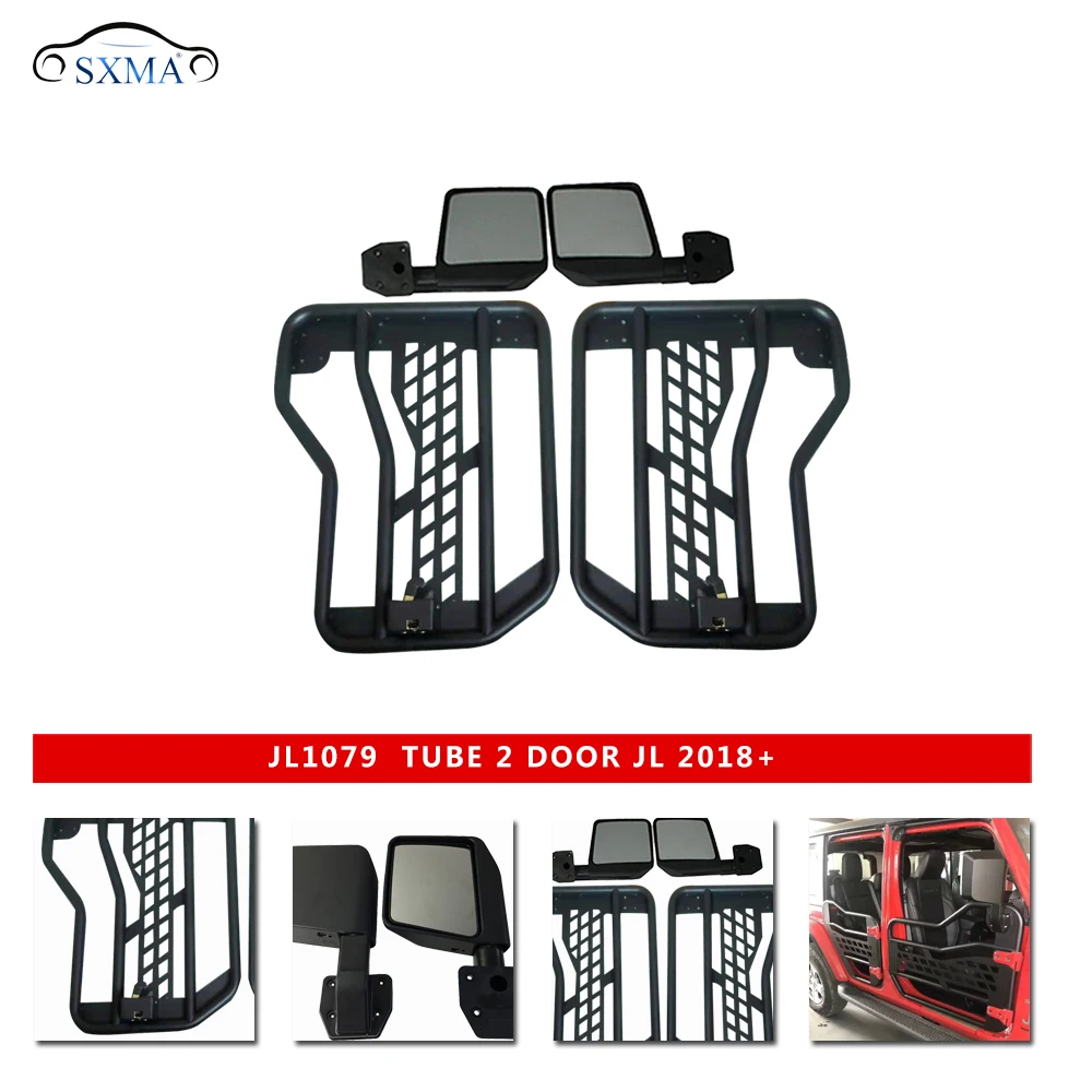 

SXMA Tubular Doors with Side View Mirror OffRoad Summer Doors Steel Body Armor Guards for Jeep JL Wrangler 2018+ 2Doors only