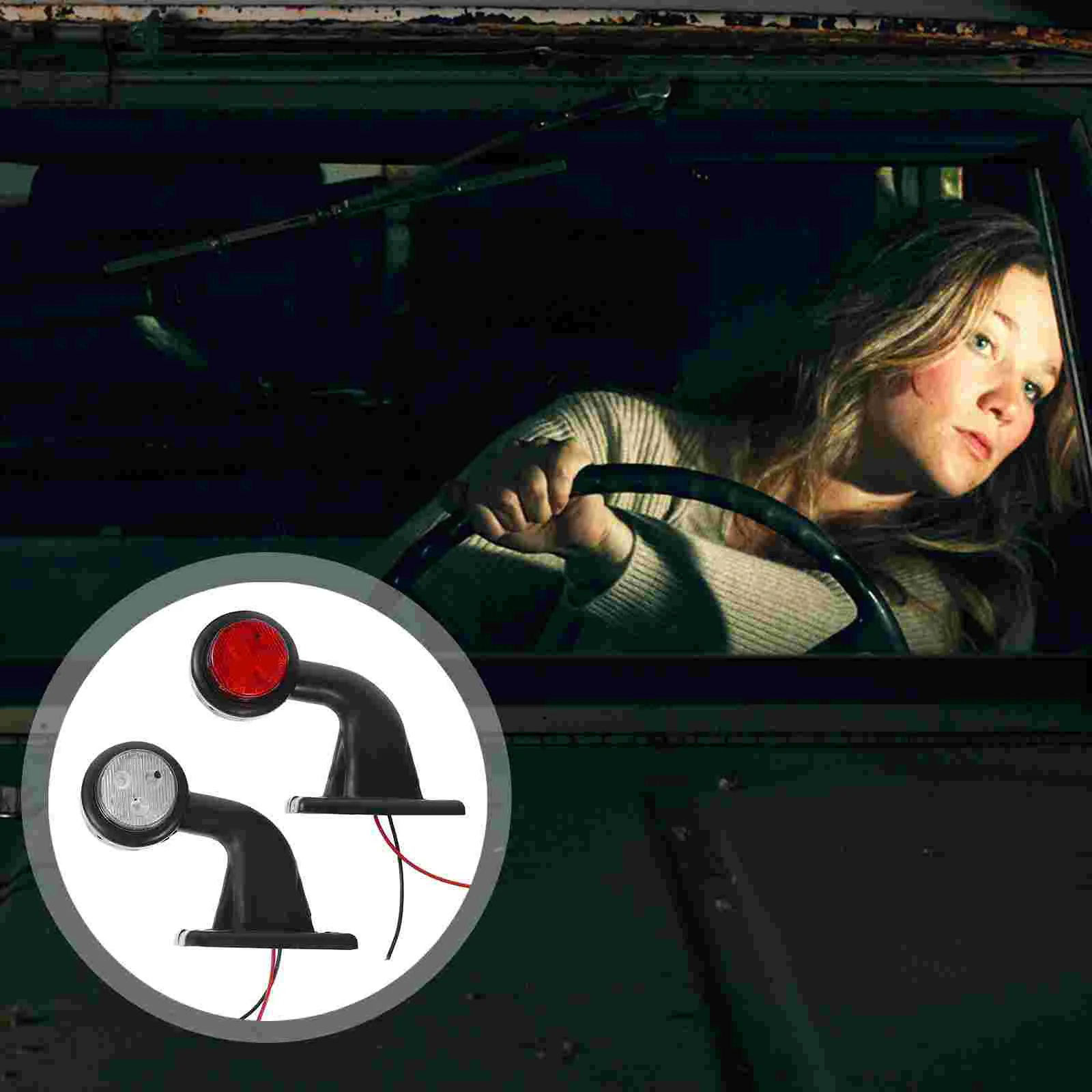 

1 Pair Truck Side Indicator Id Marker Rear Turn Lights Third Brake Parking Tail Lamps Bullseye Lights