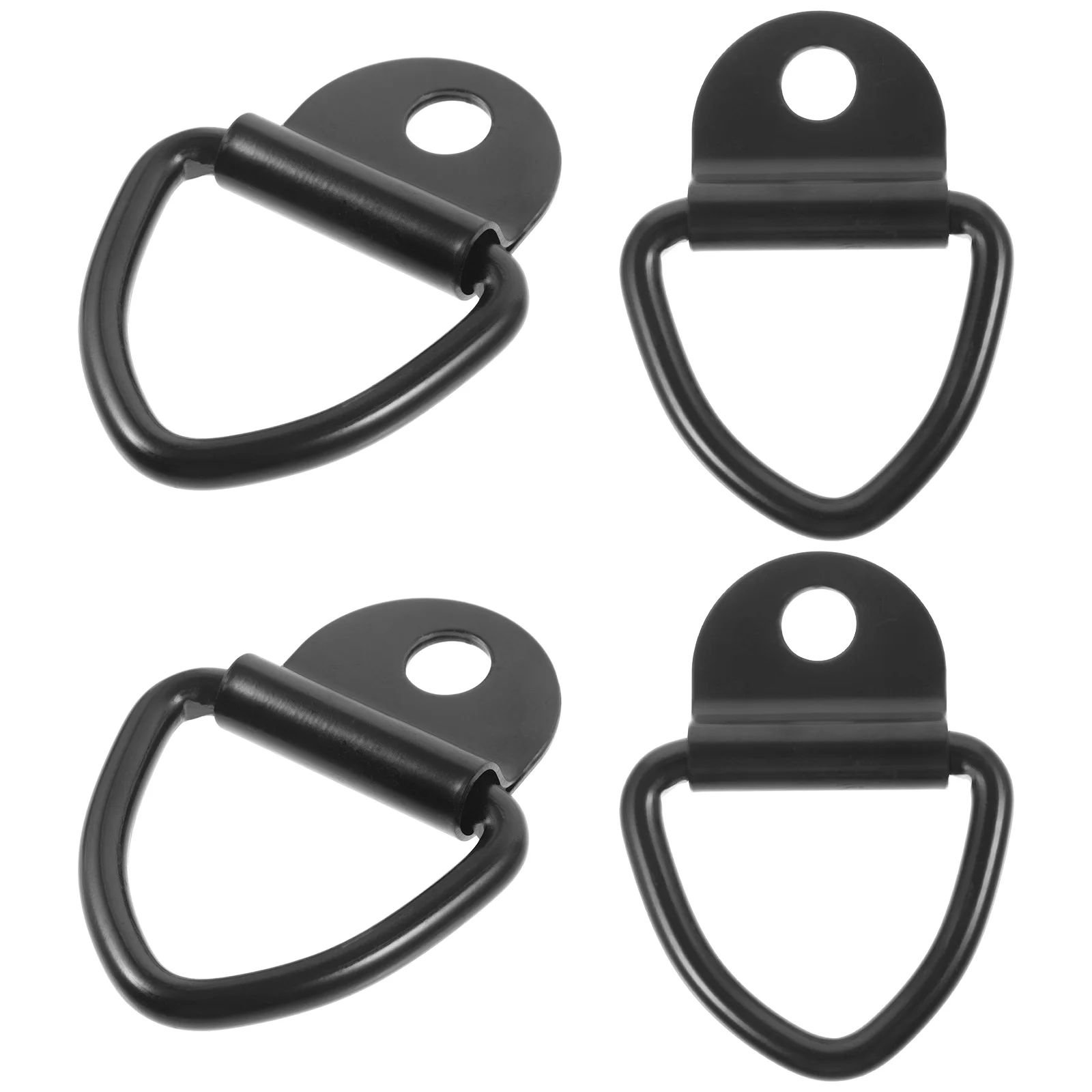

4 Pcs Cars Tie Hooks Tow Heavy Auto Carbon Steel Ring Decoration Vehicle Duty Towing Metal