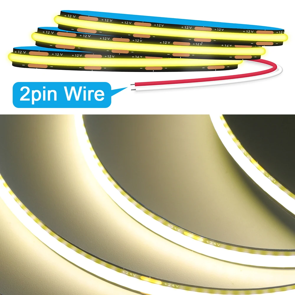

COB светодиодная лента черная 320LED/м 12V/24V 3000K/4000K/6000K для кухни