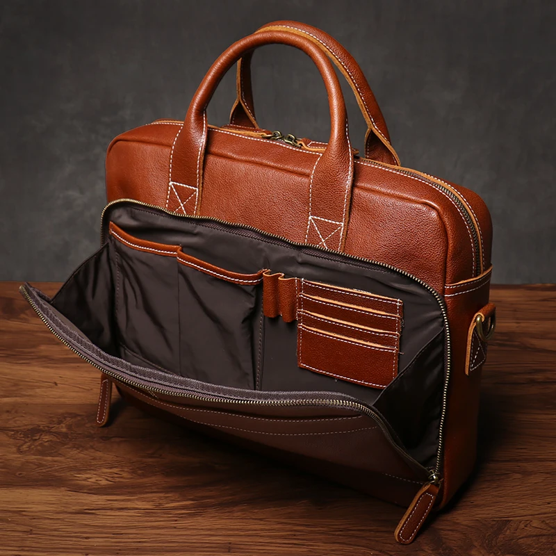 Мужская винтажная сумка ROOG из натуральной кожи