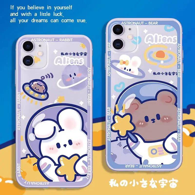 

Little rabbit iPhone12 mobile phone case for Apple 13promax cute cartoon XR all-inclusive soft case 7/8P