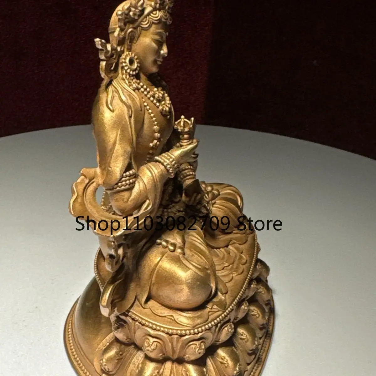 Чистая красная медь Ваджрасаттва 10 см статуя Будды орнамент домашнее поклонение