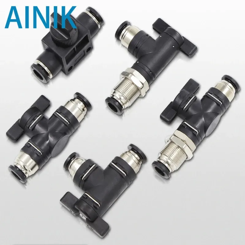 

BUC BUL BUM 4 6 8 10 12mm Pneumatic Fitting Quick Connector Air Tube Connector Manual Valve Steering Switch Manual Ball Valve