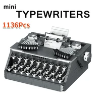 1136pcs simulation retro typewriter model micro building blocks mini bricks assemble constrution children toys for kids