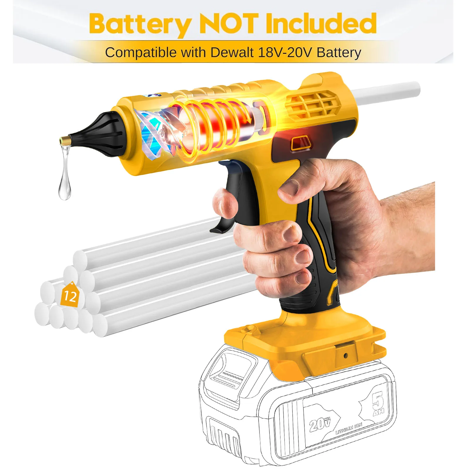 

Беспроводной клеевой пистолет DeWalt 20V