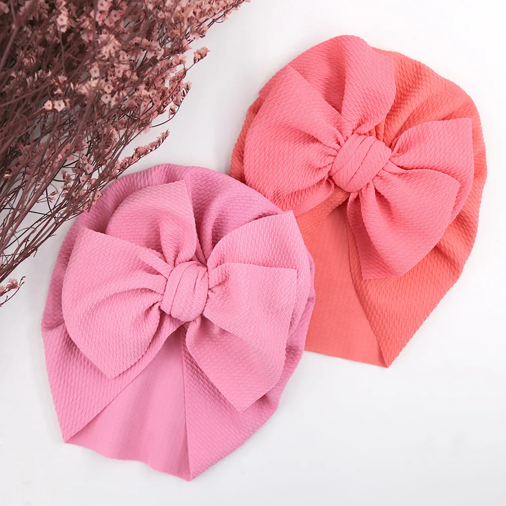 

Nishine 30 Colors Infant Baby Turban Hat with Knot Bows Newborn Girl Hats Toddler Nursery Kids Beanie Hair Accessories