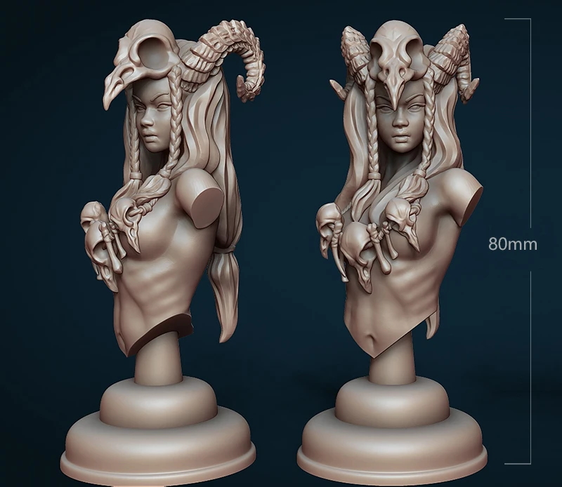 

80mm 60mm Resin Model Kits Tribal Queen Bust Figure Sculpture Unpainted No Color RW-743