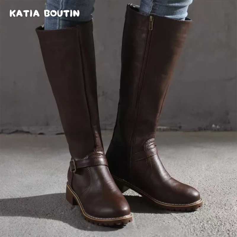 Однотонные женские ботинки размер 35 - 43 цвет черный/коричневый