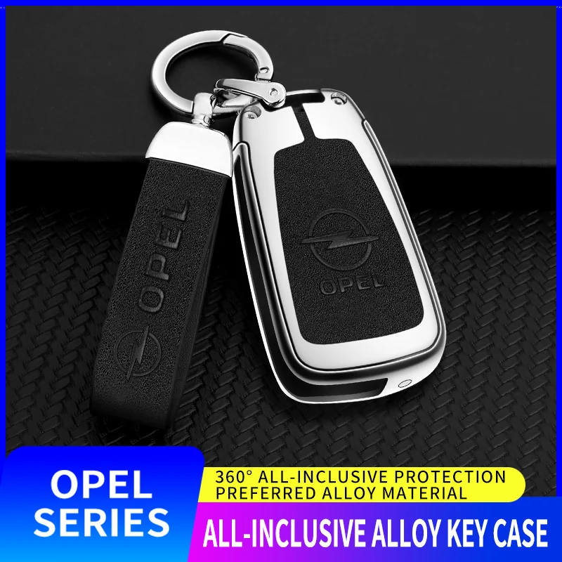 

Car Zinc Alloy Leather Remote Key Case Car TPU Key Bag Protective Keychain For Opel Astra J H Corsa Insignia Mokka Zafira Meriva