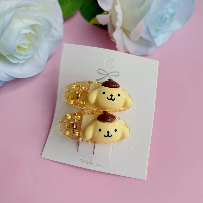 

Cartoon Korean Girl Cute Hairpin Cinnamoroll Kuromi Pompom Purin Side Clip Boutique Gift Hair Accessories Student Bang Clip
