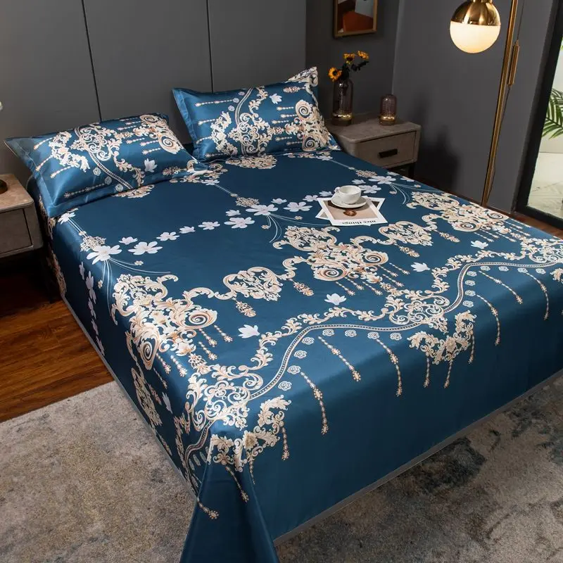 

Summer Ultra-thin Ice Silk Sheets High-end Skin-Friendly Fabric Large Size Universal 1.5m 1.8m 2m Bed,Pillowcase Free Delivery